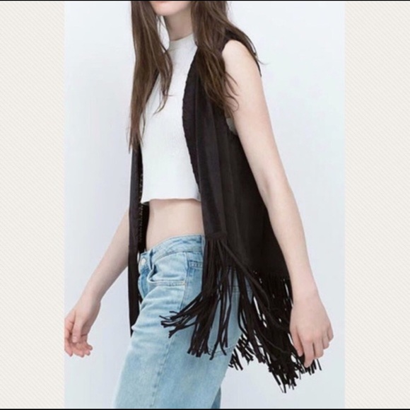 Boutique Sweaters - Fringe Suede Cardigan